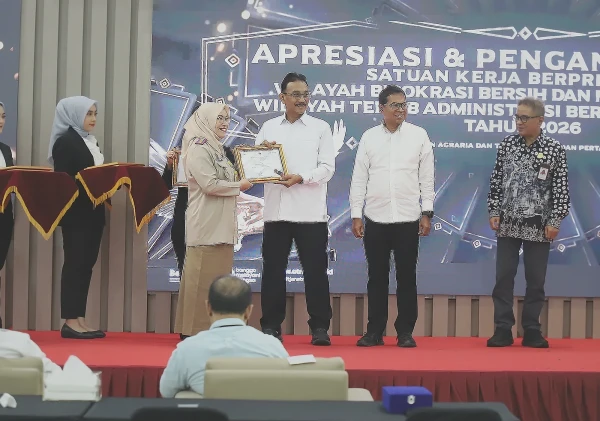 Kementerian ATR/BPN Apresiasi 1 Satker Peraih WBBM dan 31 Satker WTAB 2026
