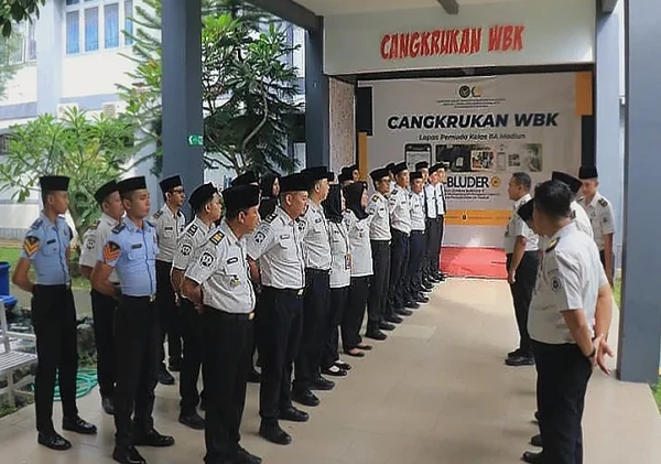 Lapas Pemuda Madiun Gelar Apel Persiapan Kunjungan Idul Fitri Hari Kedua