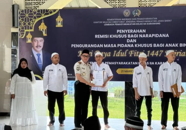 Lapas Karawang Beri Remisi Idulfitri ke 855 Warga Binaan, Tiga Langsung Bebas