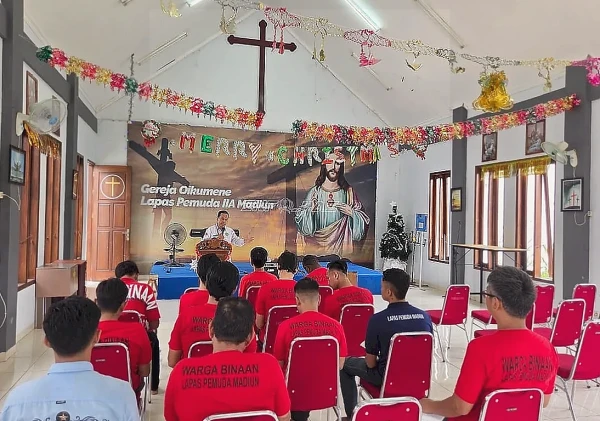 Lapas Pemuda Madiun Gelar Pembinaan Rohani Kristen dan Katolik untuk Warga Binaan