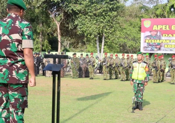 Pimpin Apel Gelar Pasukan, Dandim 0602/Serang Tegaskan Netralitas TNI Harga Mati