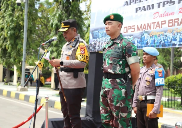 Polres Cilegon Gelar Apel Pergeseran Pasukan PAM TPS Pemilu 2024