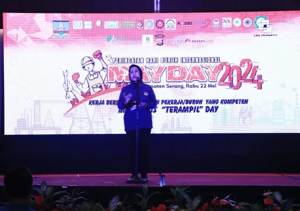 Komunikasi Kunci Kondusifnya Investasi: Bupati Serang Ratu Tatu Chasanah dalam Peringatan Mayday 2024