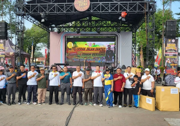 Partisipasi Positif Lapas Serang dalam Jalan Sehat dan Senam Bersama Memperingati HUT Bhayangkara ke-78
