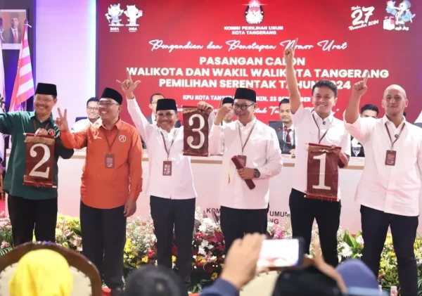 Pengundian Nomor Urut Calon Wali Kota dan Wakil Wali Kota Tangerang Pilkada 2024 Berlangsung Meriah